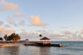 Beachside pavilion and walkway, bahamas Royalty Free Stock Photo