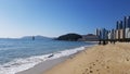 Beachtime winter beach Busan southkorea Royalty Free Stock Photo