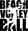 Beachvolleyball with silhouette Royalty Free Stock Photo