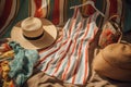 beachwear with a retro vibe, featuring vintage prints and colors