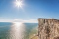 Beachy Head with chalk cliffs near the Eastbourne, East Sussex, England Royalty Free Stock Photo