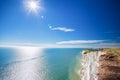 Beachy Head with chalk cliffs near the Eastbourne, East Sussex, England Royalty Free Stock Photo