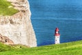 Beachy Head Lighthouse with chalk cliffs near the Eastbourne, East Sussex, England Royalty Free Stock Photo