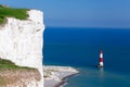 Beachy Head Lighthouse with chalk cliffs near the Eastbourne, East Sussex, England Royalty Free Stock Photo