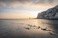 beachy head lighthouse low tide Royalty Free Stock Photo