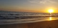 Beachy sunset in Camarillo California yellow sun Royalty Free Stock Photo