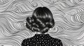 Beachy Waves: Black And White Optical Illusion Drawing Of Woman\'s Hair