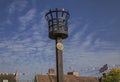 A beacon in an English village to celebrate the Queen`s Platinum Jubilee