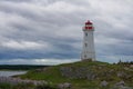 A beacon on a hill - Louisbourg Lighthouse in Nova Scotia Royalty Free Stock Photo