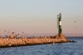 Beacon near port in the Azov Sea Royalty Free Stock Photo