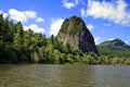 Beacon Rock on Columbia River Royalty Free Stock Photo