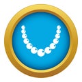 Bead icon blue vector isolated