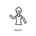 Bead icon. Trendy modern flat linear vector Bead icon on white b