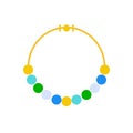 Bead or mala necklace, jewelry related icon, flat design
