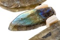 bead of natural labradorite gemstone isolated