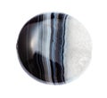 Bead from polished striped agate gemstone isolated