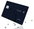 A beaded blue credit card is losing some of itÃ¢â¬â¢s beads in this illustration isolated on white. Royalty Free Stock Photo