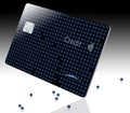 A beaded blue credit card is losing some of itÃ¢â¬â¢s beads in this illustration isolated on white. Royalty Free Stock Photo