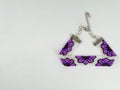 Beaded bracelet arranged with copy space on white background Royalty Free Stock Photo