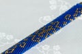 Beaded crocheted bracelet with oriental ornaments Royalty Free Stock Photo