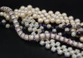 Beaded jewellery of pearls and crystals Royalty Free Stock Photo