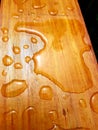 Beading effect of rainwater on a properly sealed wood