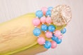 Beads banana studio quality light Royalty Free Stock Photo