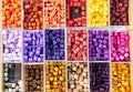 Beads in boxes Royalty Free Stock Photo