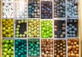 Beads in boxes Royalty Free Stock Photo