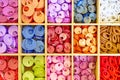 Beads in boxes Royalty Free Stock Photo