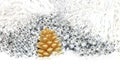 Beads for Christmas tree, white garland, Golden cone