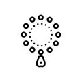 Black line icon for Beads, pearls and chaplet Royalty Free Stock Photo