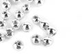 Beads made of natural hematite on a white background are isolated