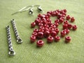 Beads and pieces for making earrings, handmade jewelry Royalty Free Stock Photo