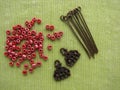 Beads and pieces for making earrings, handmade jewelry Royalty Free Stock Photo