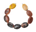 Beads from polished australian mookaite jasper