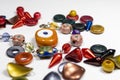 Beads of various colors. isolated on a white background. Royalty Free Stock Photo