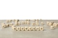 Beads with word KEYWORDS on light grey table