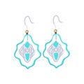 beadwork boho earrings cartoon vector illustration