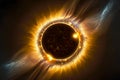 beafully diverging light from solar corona during total eclipse