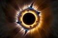 beafully diverging light from solar corona during total eclipse