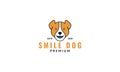 Beagle dog face head smile cute logo design modern