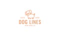 Beagle dog kids line cute cartoon logo vector illustration