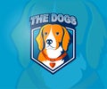 The beagle dog mascot logo with text Royalty Free Stock Photo