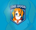 The beagle dog mascot logo with text Royalty Free Stock Photo