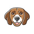 beagle dog puppy pet color icon vector illustration