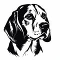 Beagle Dog Tattoo Template Vector Illustration