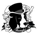 Beagle Portrait. Vector Illustration