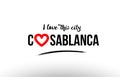 casablanca city name love heart visit tourism logo icon design