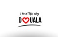 douala city name love heart visit tourism logo icon design